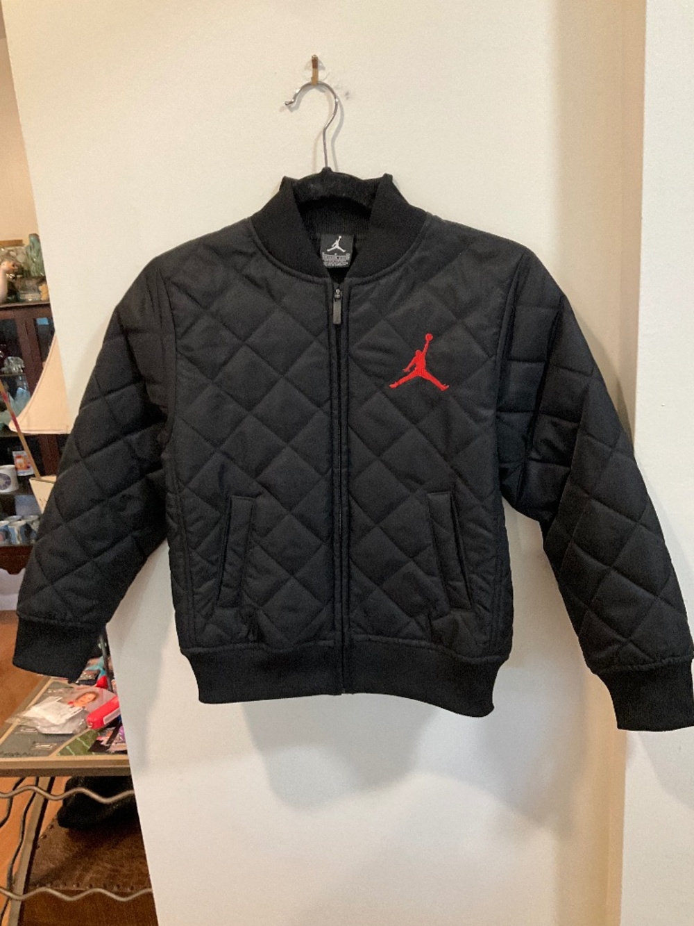 EUC Nike Black Quilted Michael Jordan Bomber Jacket 8-10 Years Size Small